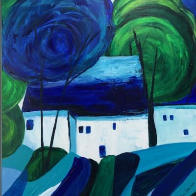 Het-blauwe-huis-Acryl-op-doek-60-x-80